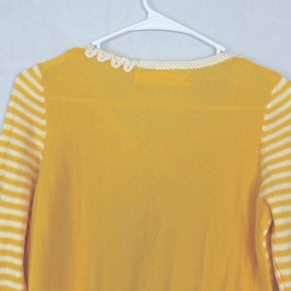 Anthropologie Sparrow Loose Lines Yellow/White Sweater. Size Small - Picture 9 of 13